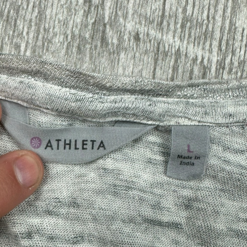 ATHLETA: Silver 100% Linen Long Length Tank Top -Size Large - Picture 8 of 9